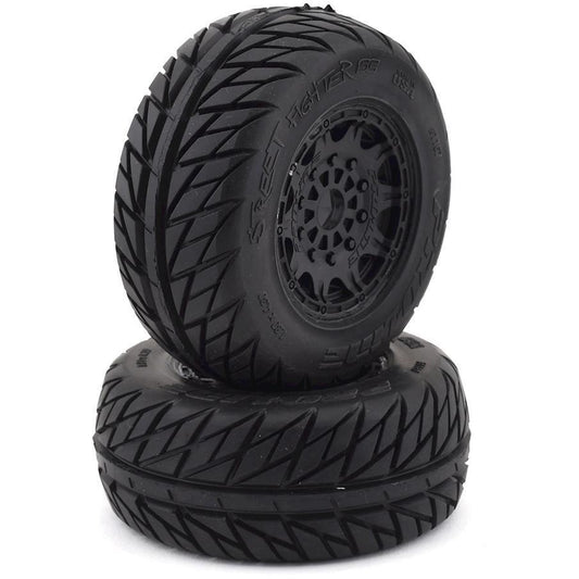 Pro-Line Street Fighter SC Tires w/Raid Wheels (2) (Black) (M2)