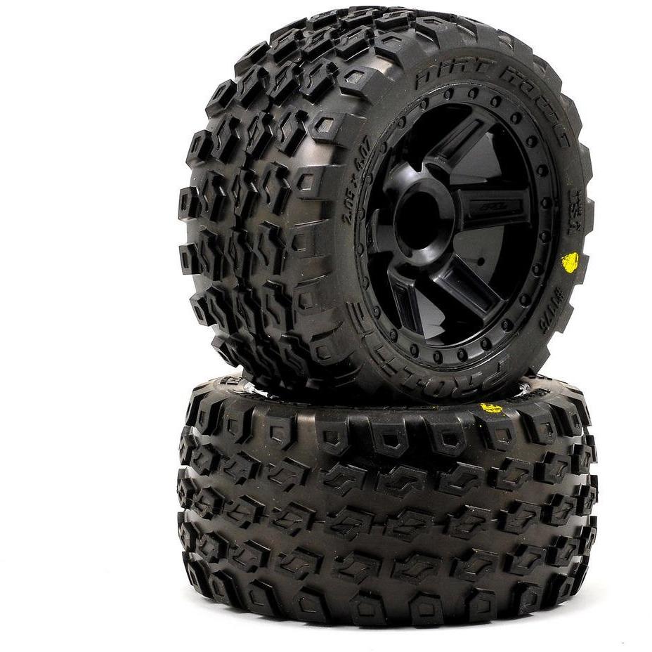 Pro-Line Dirt Hawg 2.8" Tires w/Desperado Nitro Rear Wheels (2) (Black) (M2)