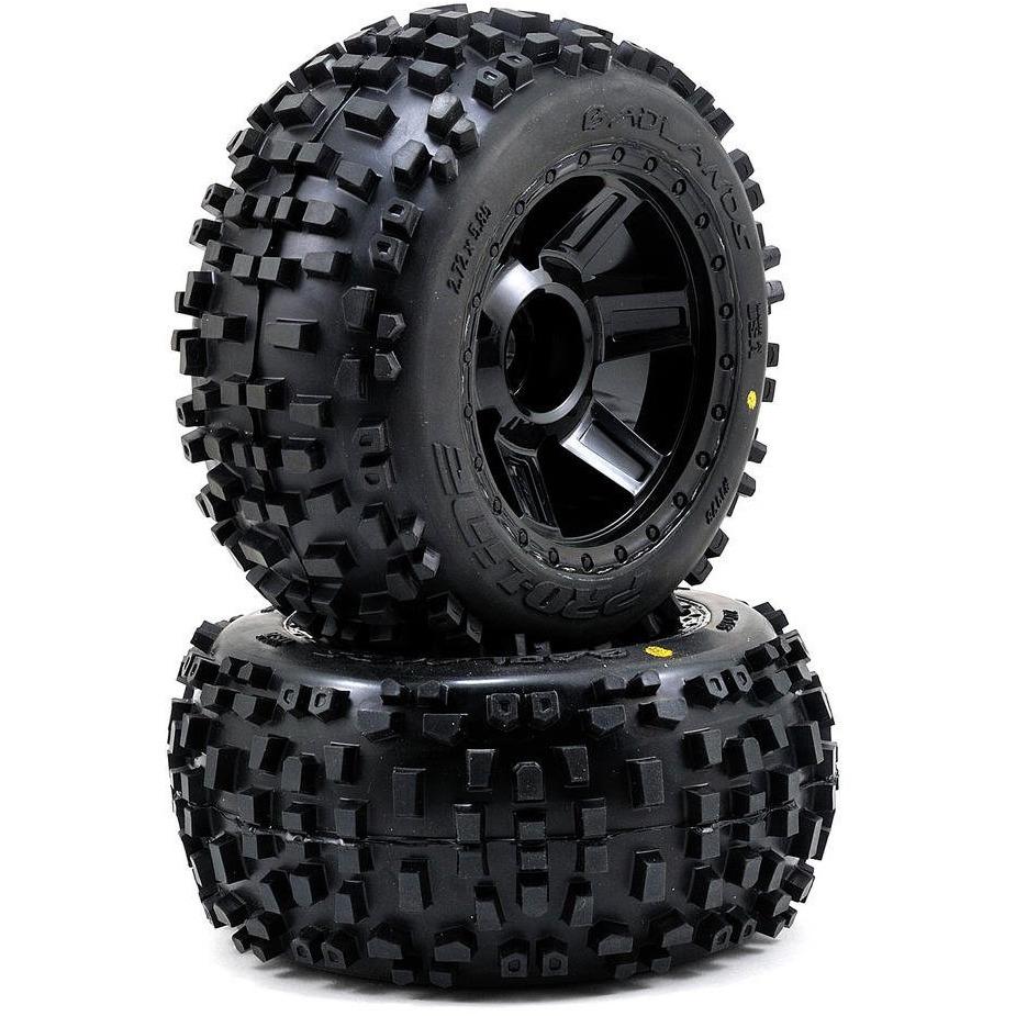 Pro-Line Badlands 3.8" Tire 1/2" Offset Wheel (2) (Black) (M2)
