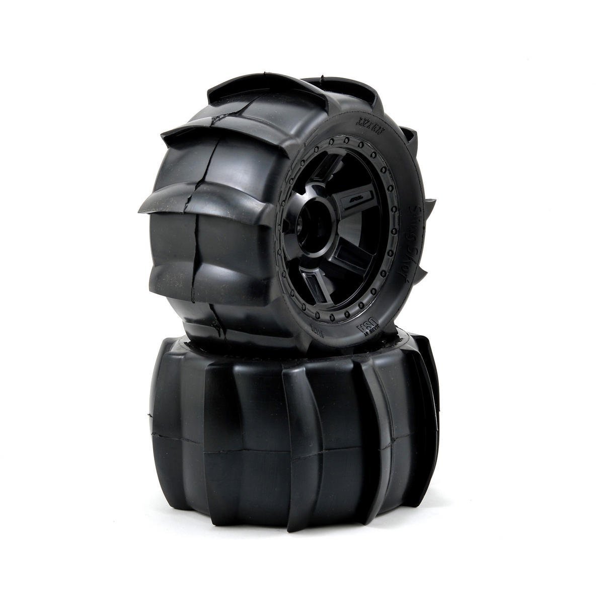Pro-Line Sling Shot 3.8" Tire 1/2" Offset Wheel (2) (Black) (M2)