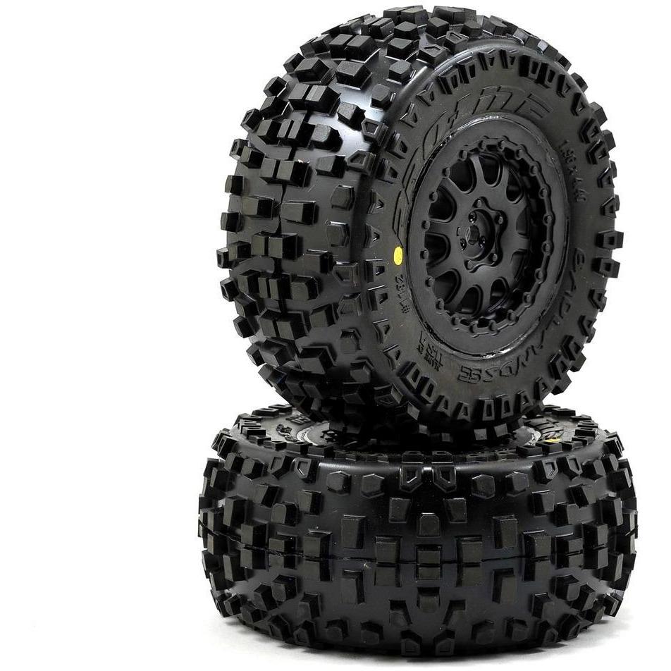 Pro-Line Badlands SC Tires w/ProTrac Renegade Wheels (2) (Black) (M2)