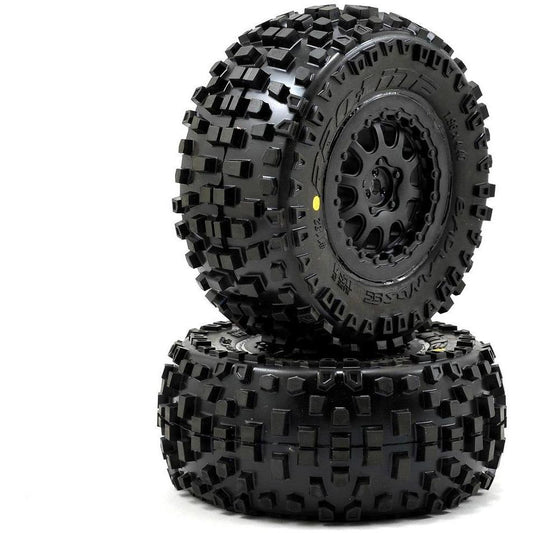 Pro-Line Badlands SC Tires w/ProTrac Renegade Wheels (2) (Black) (M2)