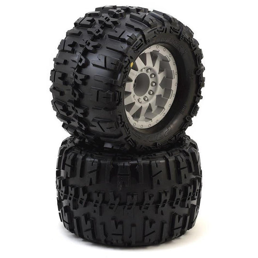 Pro-Line Trencher X 3.8" Tire w/F-11 17mm 1/2" Offset MT Wheel (2) (Gray) (M2)