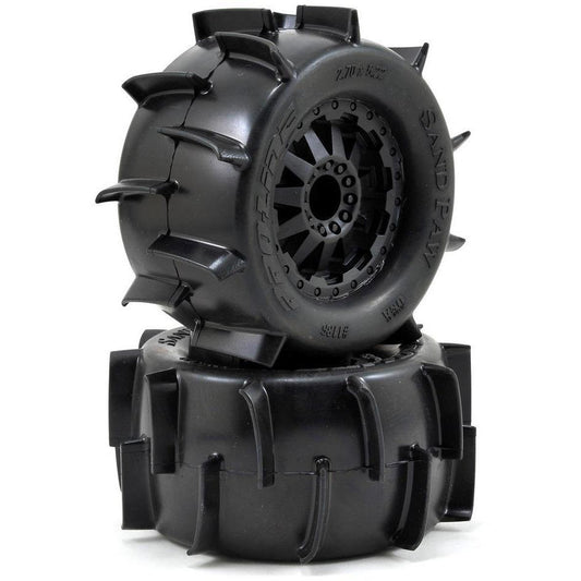 Pro-Line Sand Paw 2.8" Tires w/F-11 Nitro Rear Wheels (2) (Black) (XTM)