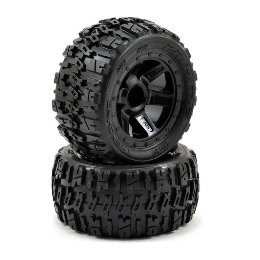 Pro-Line Pre-Mounted Trencher Desperado Wheels (2) (1/16 E-Revo) (Black)