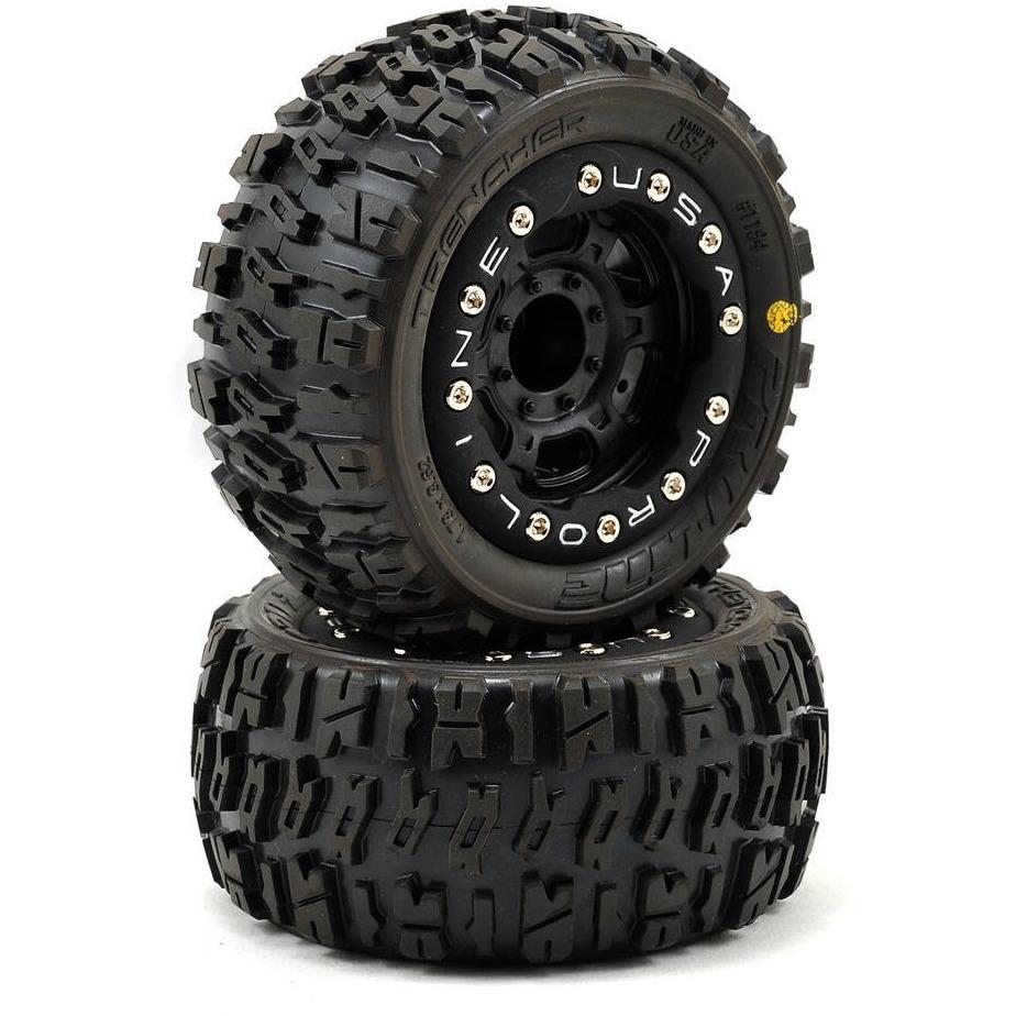 Pro-Line Pre-Mounted Trencher (Titus) (2) (1/16 E-Revo) (Black)