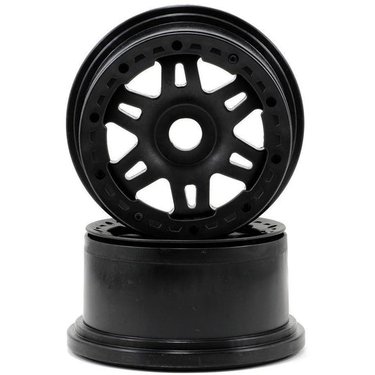 Pro-Line Split Six Bead-Loc Front Wheels (Baja 5T) (2) (Black/Black)
