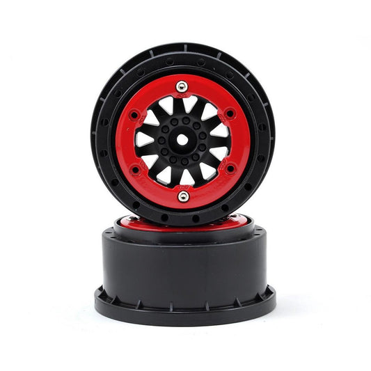 Pro-Line F-11 Bead-Loc Short Course Wheels (Black/Red) (2)