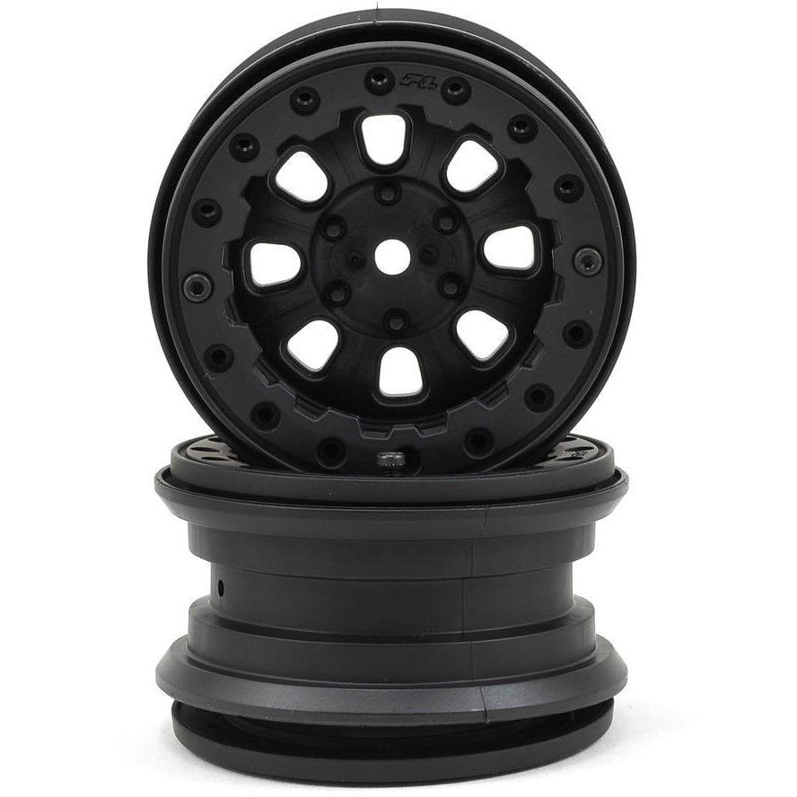 Pro-Line Denali 2.2 8 Spoke Bead-Loc Crawler Wheels (2) (Black/Black)