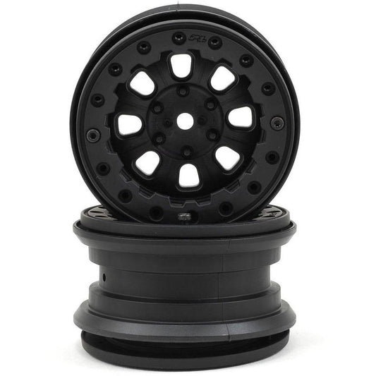 Pro-Line Denali 2.2 8 Spoke Bead-Loc Crawler Wheels (2) (Black/Black)
