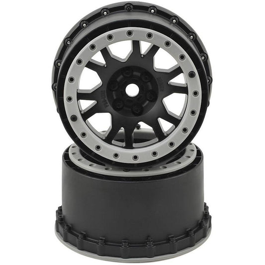Pro-Line X-MAXX Impulse Pro-Loc Wheels (Black w/Stone Gray Rings) (2)