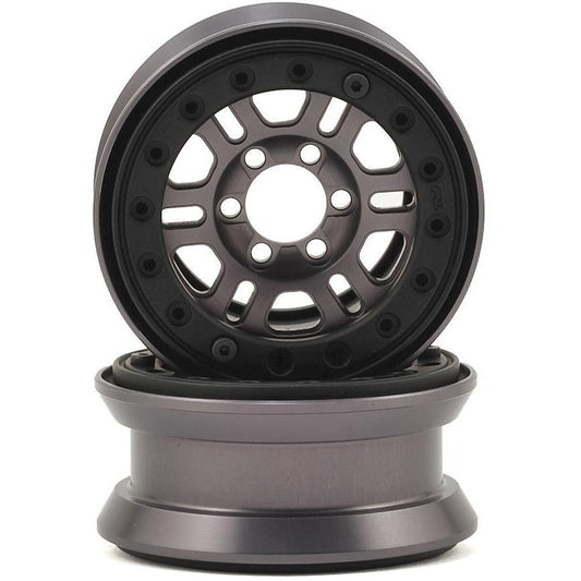Pro-Line Pro-Forge FaultLine 1.9" Bead Loc Wheel (2) (Gun Metal)