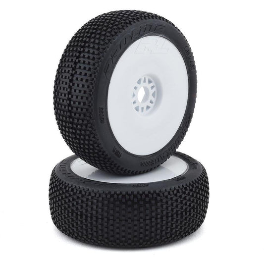 Pro-Line Blockade Pre-Mounted 1/8 Buggy Tires (2) (White) (S3)