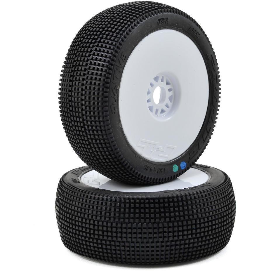 Pro-Line Fugitive Pre-Mounted 1/8 Buggy Tires (2) (White) (X4)