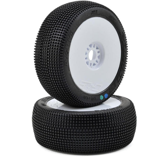 Pro-Line Fugitive Pre-Mounted 1/8 Buggy Tires (2) (White) (X4)