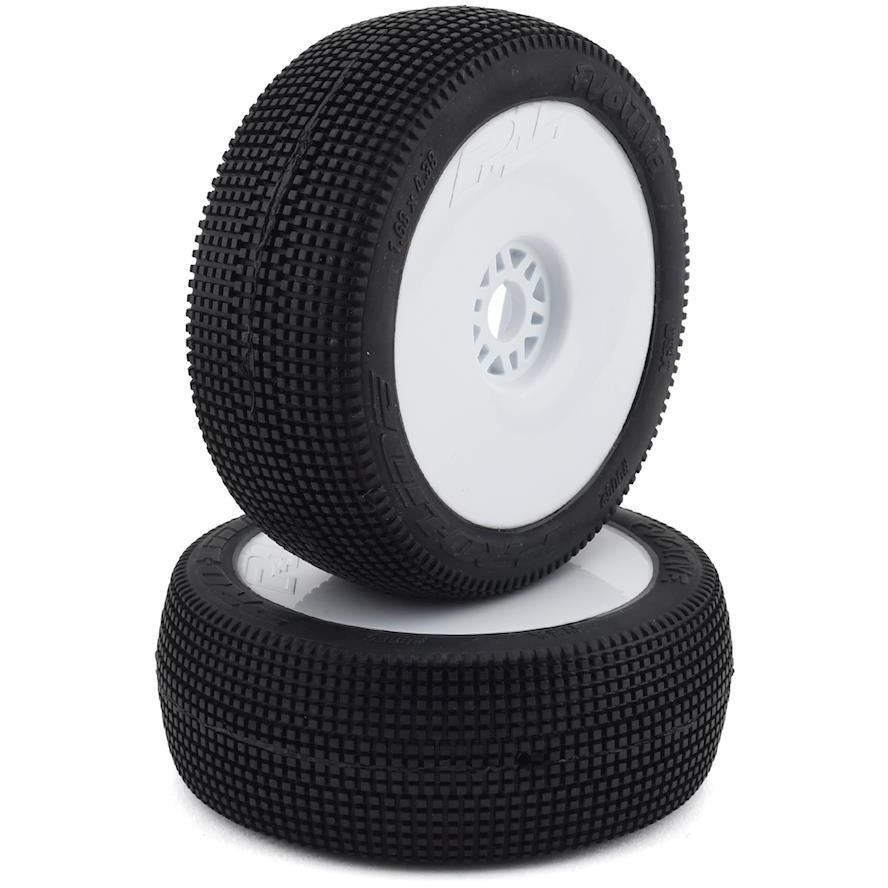 Pro-Line Fugitive Pre-Mounted 1/8 Buggy Tires (2) (White) (S2)