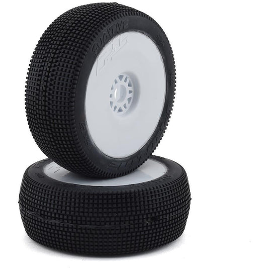 Pro-Line Fugitive Pre-Mounted 1/8 Buggy Tires (2) (White) (S3)