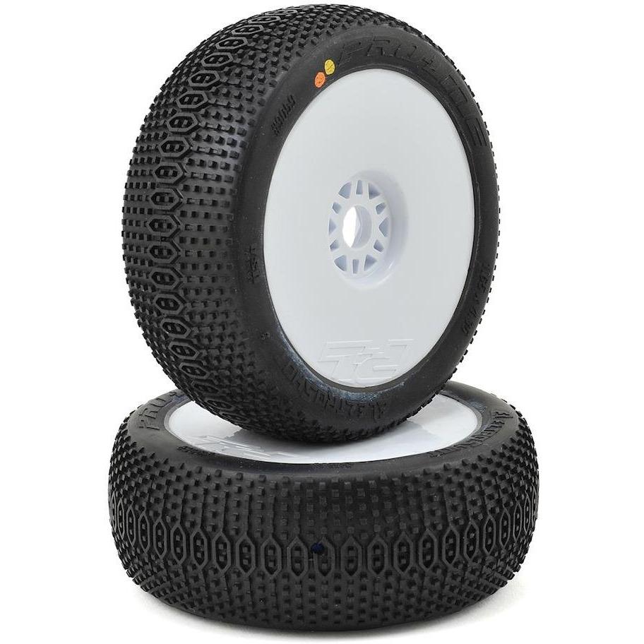 Pro-Line ElectroShot Pre-Mounted 1/8 Buggy Tires (White) (2) (X2)
