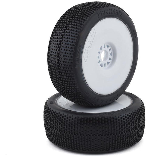 Pro-Line Buck Shot Pre-Mounted 1/8 Buggy Tires (White) (2) (S3)