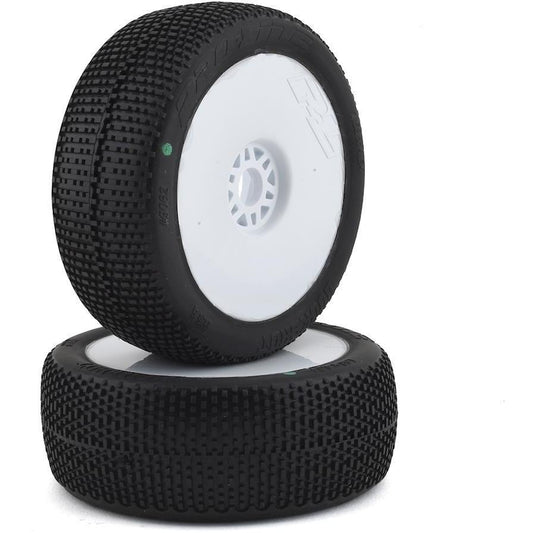 Pro-Line Buck Shot Pre-Mounted 1/8 Buggy Tires (White) (2) (M3)