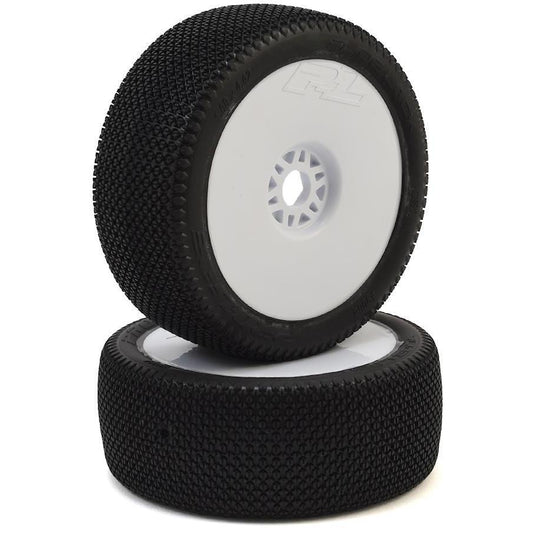 Pro-Line Slide Lock Pre-Mounted 1/8 Buggy Tires (White) (2) (S3)