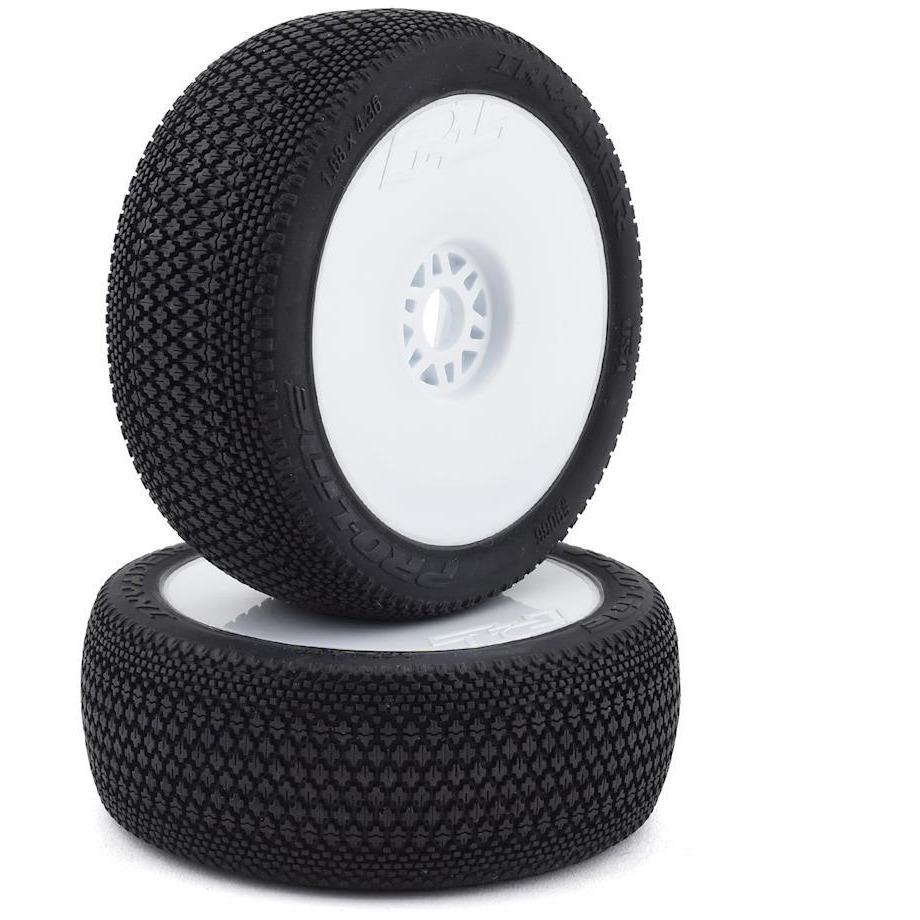 Pro-Line Invader Pre-Mounted 1/8 Buggy Tires (White) (2) (S3)