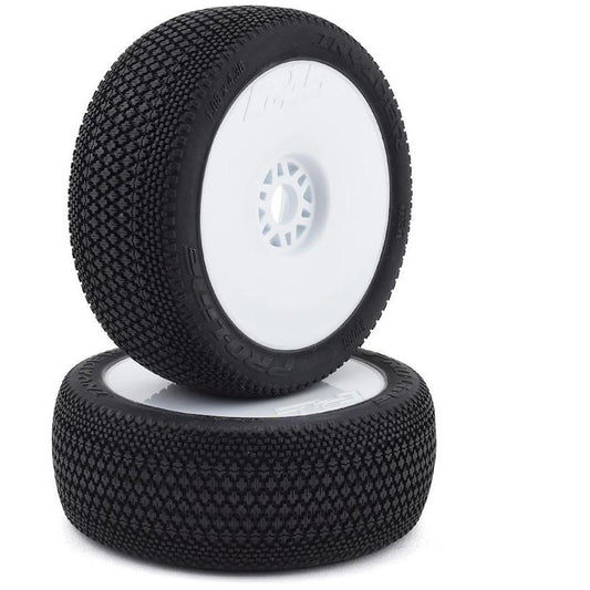 Pro-Line Invader Pre-Mounted 1/8 Buggy Tires (White) (2) (S3)