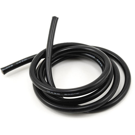 ProTek RC 10awg Black Silicone Hookup Wire (1 Meter)