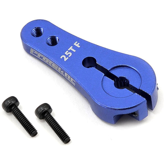ProTek RC 4mm Aluminum Long Clamping Servo Horn (Blue) (25T)