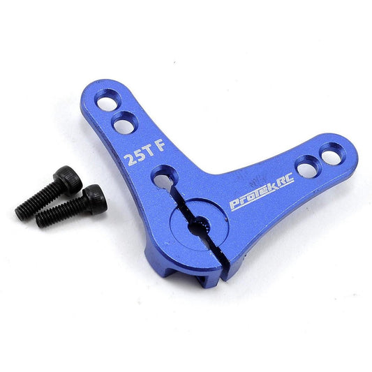 ProTek RC Aluminum L-Shaped Clamping Servo Horn (Blue) (25T)