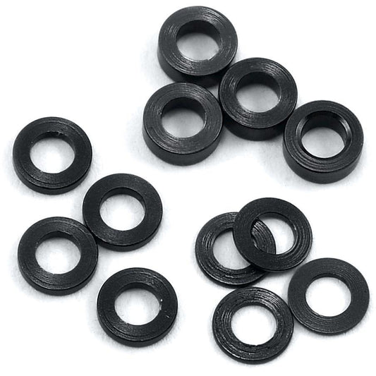 ProTek RC Aluminum Ball Stud Washer Set (Black) (12) (0.5mm, 1.0mm & 2.0mm)