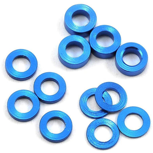 ProTek RC Aluminum Ball Stud Washer Set (Blue) (12) (0.5mm, 1.0mm & 2.0mm)