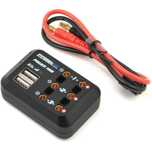 ProTek RC Prodigy DC Power Hub (4mm Outputs & 5V/2.1A USB Outputs)