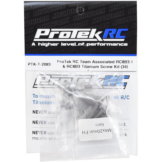 ProTek RC Team Associated RC8B3.1 & RC8B3 Titanium Screw Kit (34) (Lower)
