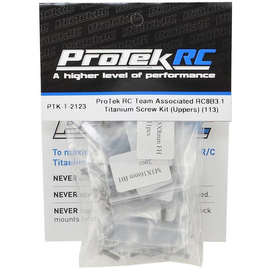 ProTek RC Team Associated RC8B3.1 Titanium Screw Kit (Uppers) (113)