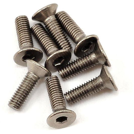 ProTek RC 3x10mm Titanium Flat Head Hex Screw (8)