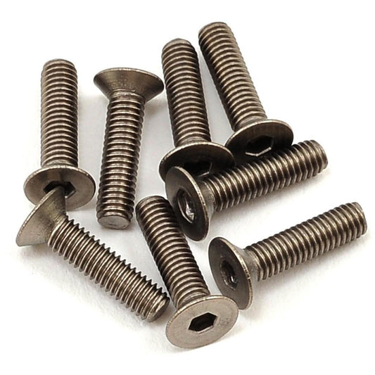 ProTek RC 3x12mm Titanium Flat Head Hex Screw (8)
