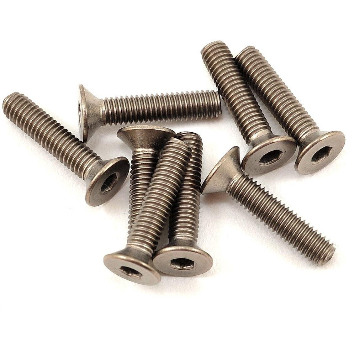ProTek RC 3x14mm Titanium Flat Head Hex Screw (8)