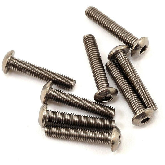 ProTek RC 3x15mm Titanium Button Head Hex Screw (8)