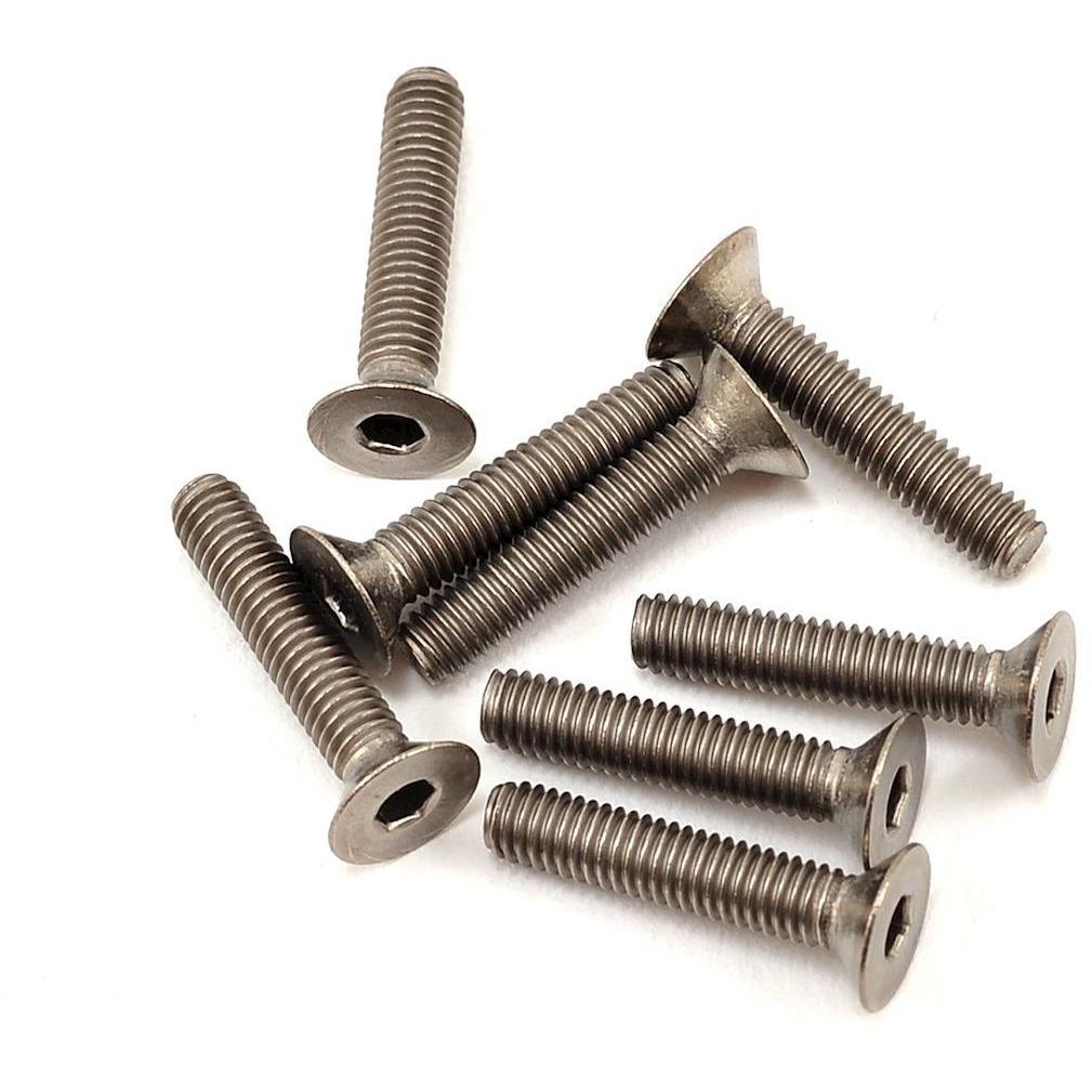 ProTek RC 3x15mm Titanium Flat Head Hex Screw (8)