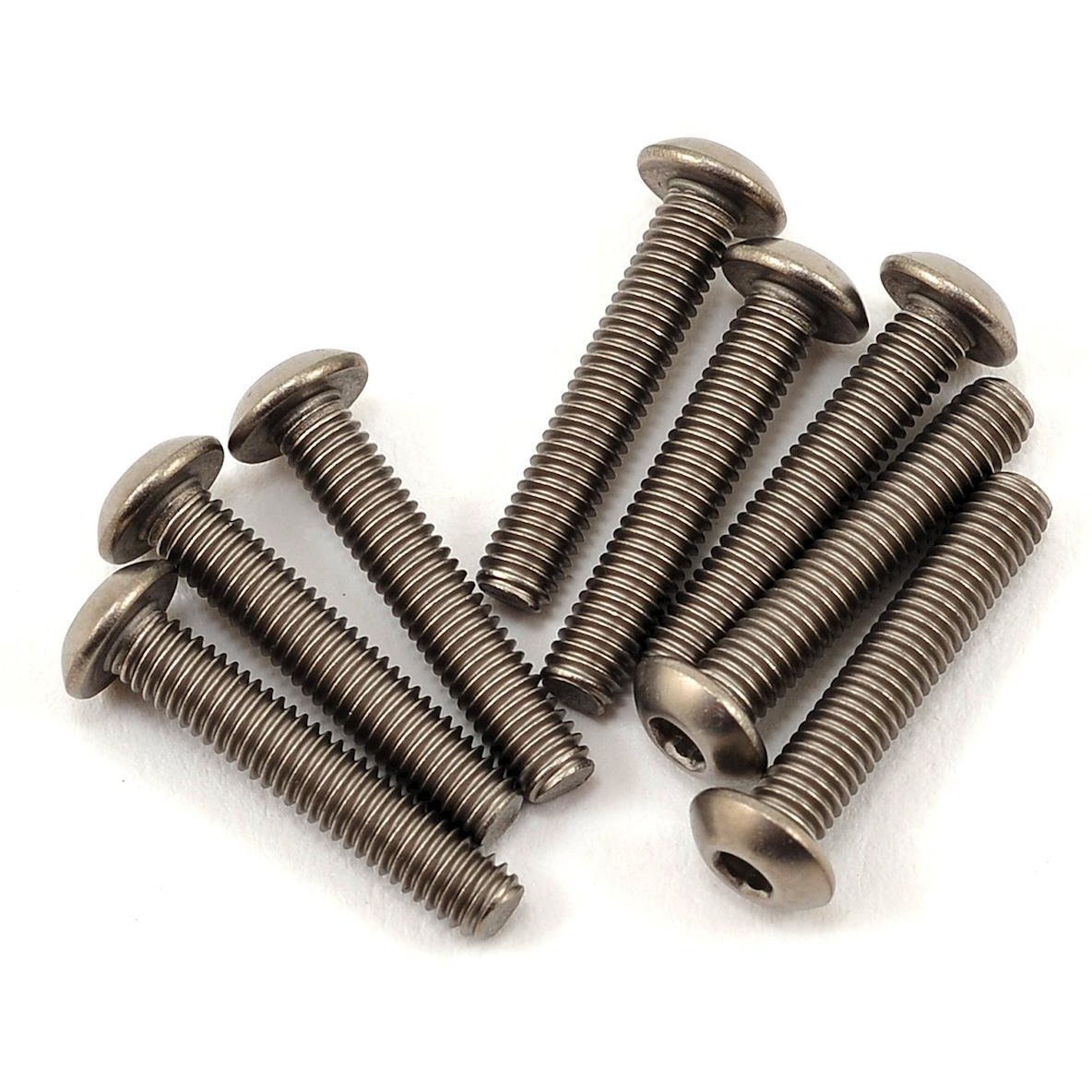 ProTek RC 3x16mm Titanium Button Head Hex Screw (8)
