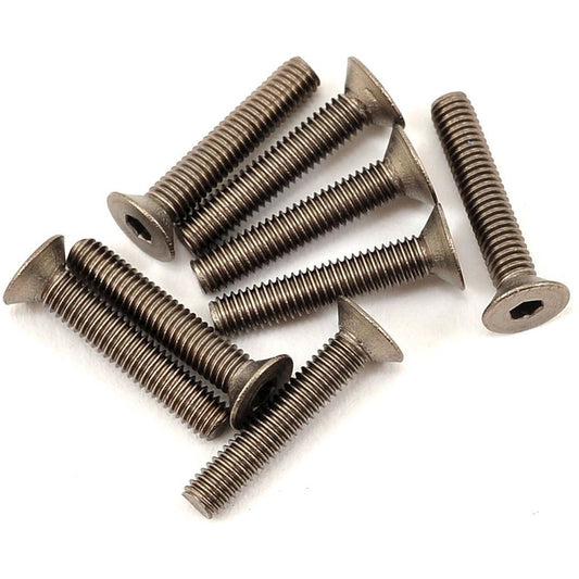 ProTek RC 3x16mm Titanium Flat Head Hex Screw (8)