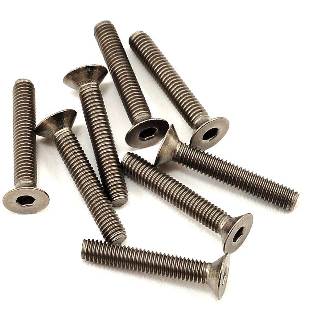 ProTek RC 3x18mm Titanium Flat Head Hex Screw (8)