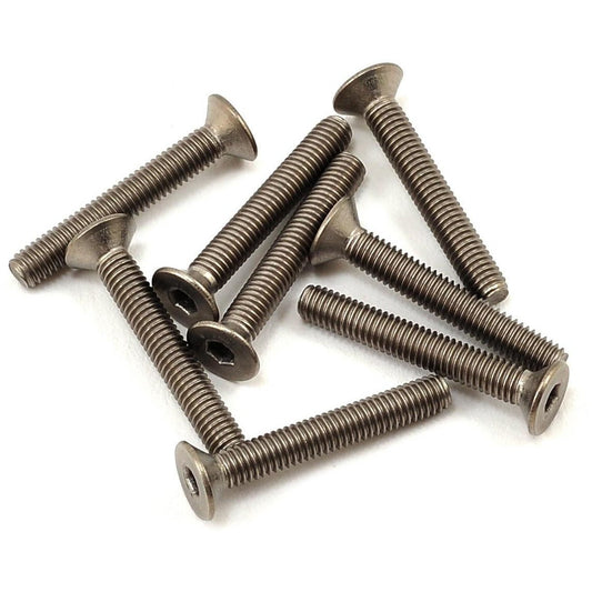 ProTek RC 3x20mm Titanium Flat Head Hex Screw (8)