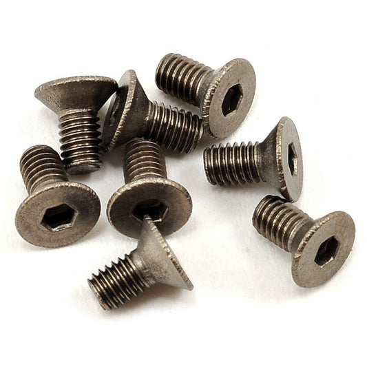 ProTek RC 3x6mm Titanium Flat Head Hex Screw (8)