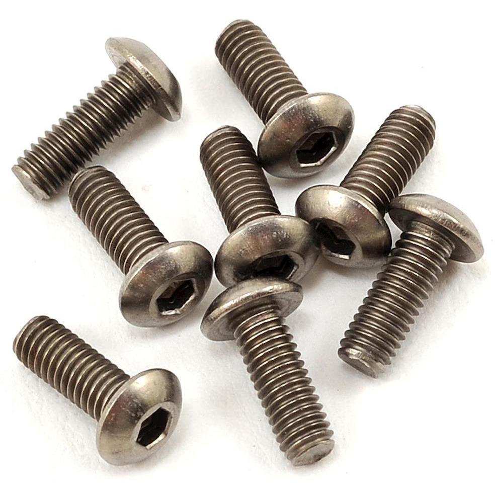 ProTek RC 3x8mm Titanium Button Head Hex Screw (8)
