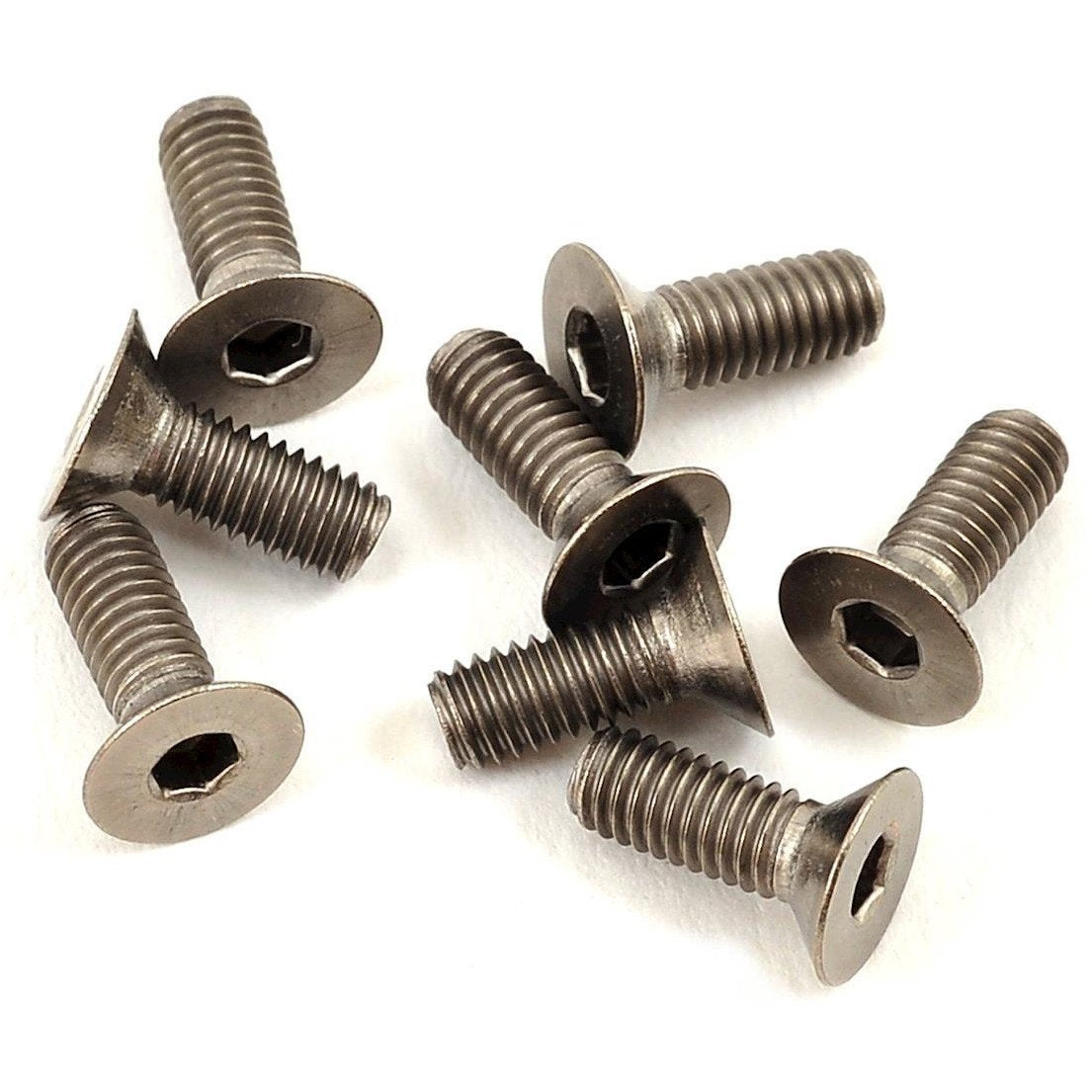 ProTek RC 3x8mm Titanium Flat Head Hex Screw (8)