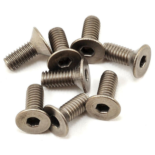ProTek RC 4x10mm Titanium Flat Head Hex Screw (8)