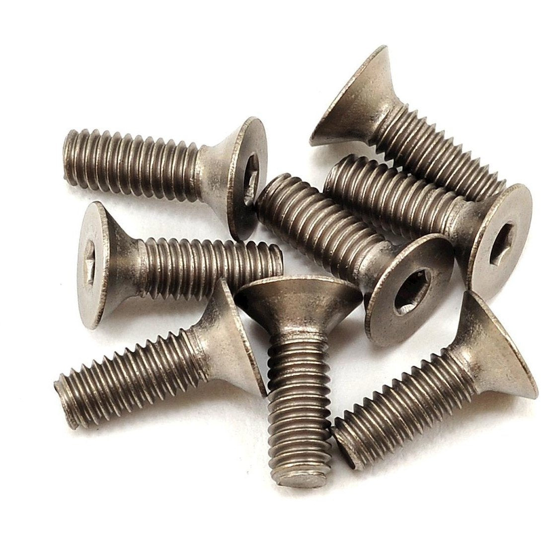 ProTek RC 4x12mm Titanium Flat Head Hex Screw (8)