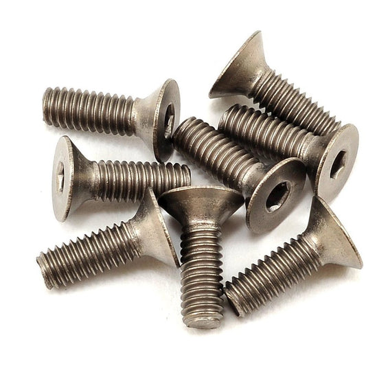 ProTek RC 4x12mm Titanium Flat Head Hex Screw (8)